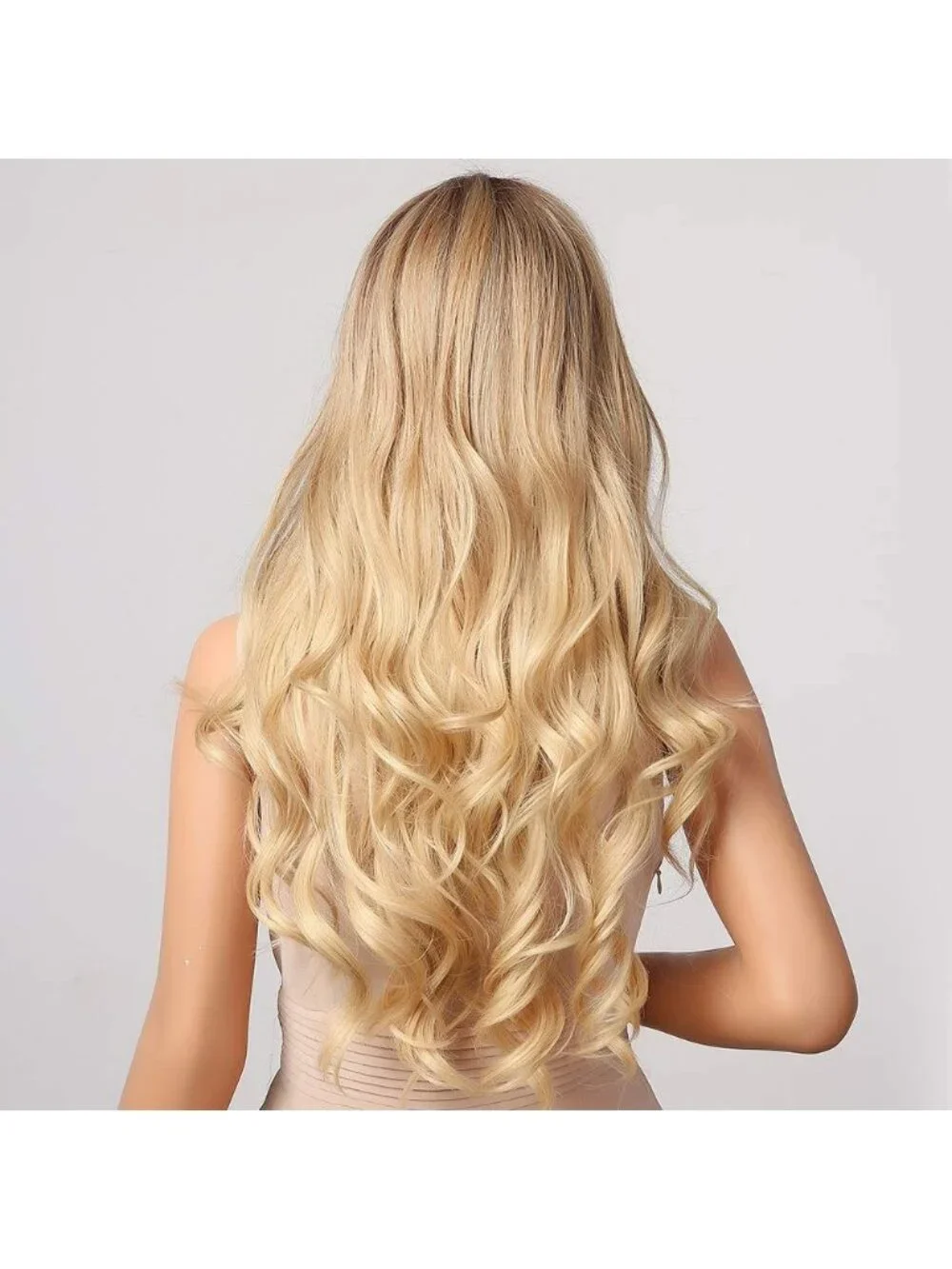 Women's Honey Blonde 26 Inch Natural Looking Heat Resistant Long Wavy Wigs